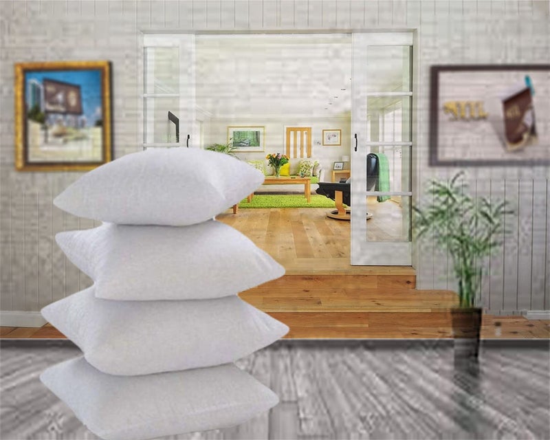 Tigers Trade Lines 4 Piece Pillow Insert Set Fiber Fill - 45cm*45cm - Suitable for Home, Hotel, Tourist Villages