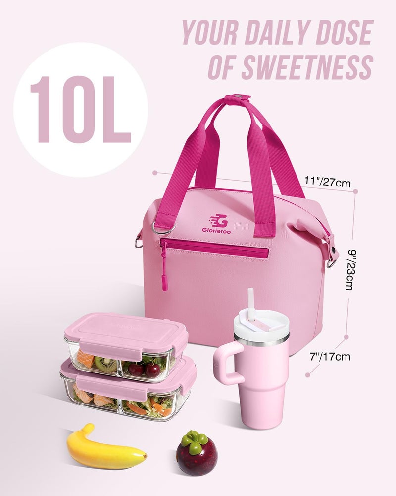 GLORIEROO Pastel Lunch Box Women | Insulated Waterproof Leakproof Lunch Bag Cooler | Adjustable Strap | BPA-Free - Image 4