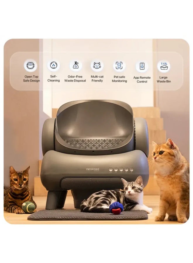 Neakasa M1 Open-Top Self-Cleaning Smart Cat Litter Box, Automatic Cat Litter Box With APP Control, Odor-Free Waste Disposal Bags (2 Rolls) & Litter Mat Included, Plus 2 Free Extra Rolls of Waste Bags - Image 2
