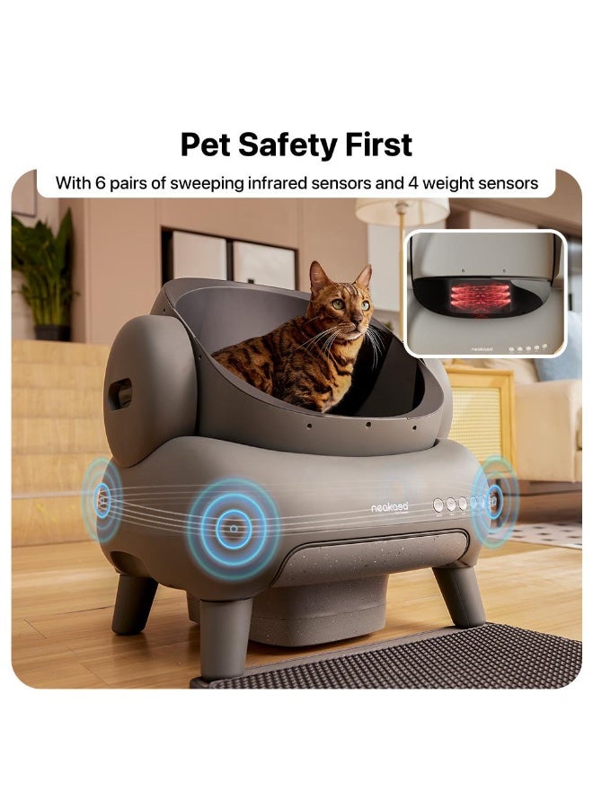 Neakasa M1 Open-Top Self-Cleaning Smart Cat Litter Box, Automatic Cat Litter Box With APP Control, Odor-Free Waste Disposal Bags (2 Rolls) & Litter Mat Included, Plus 2 Free Extra Rolls of Waste Bags - Image 3