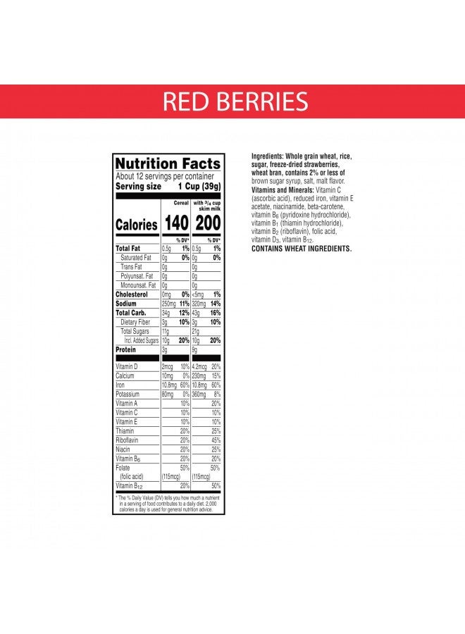 SPECIAL K Kellogg’S Special K Breakfast Cereal, Family Breakfast, Made With Real Strawberries, Family Size, Red Berries, 16.9Oz Box (1 Box)  - Image 3