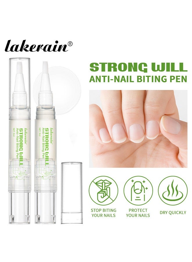 ليكرين قلم مضاد لقضم الأظافر، منع قضم الأظافر للأطفال والبالغين - قلم مضاد لقضم الأظافر، طلاء أظافر بطعم مر، مقوي ومصلح للأظافر 2 في 1، مانع لعادات مص الإبهام - Image 3