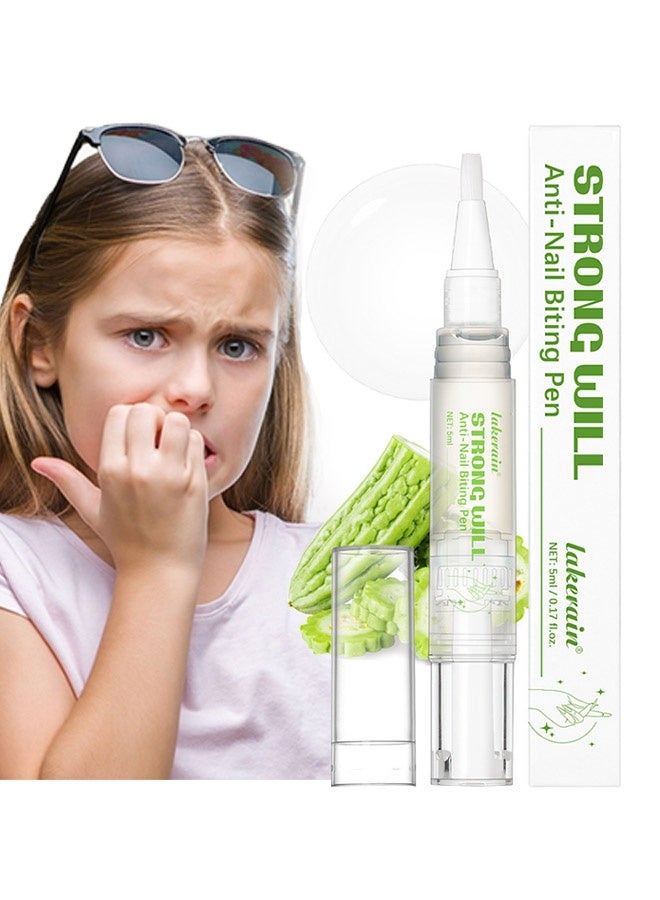 ليكرين قلم مضاد لقضم الأظافر، منع قضم الأظافر للأطفال والبالغين - قلم مضاد لقضم الأظافر، طلاء أظافر بطعم مر، مقوي ومصلح للأظافر 2 في 1، مانع لعادات مص الإبهام - Image 1