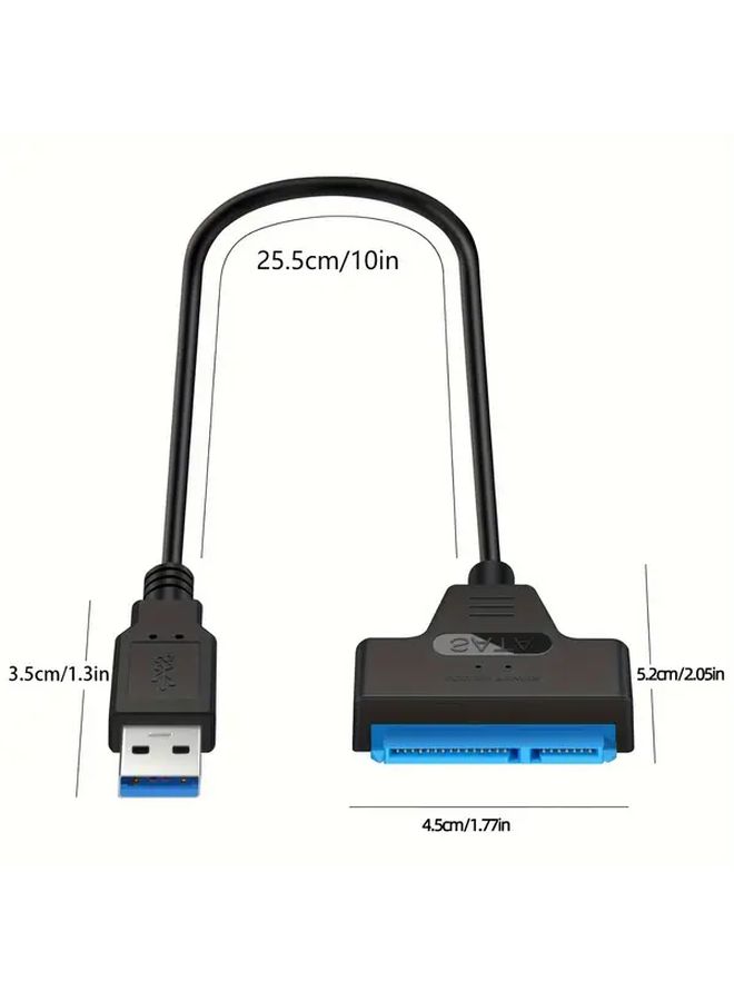 كابل محول SATA إلى USB 3.0 لمحركات الأقراص الصلبة HDD وSSD مقاس 2.5 بوصة لنقل البيانات عالي السرعة وتوسيع سعة التخزين - Image 2