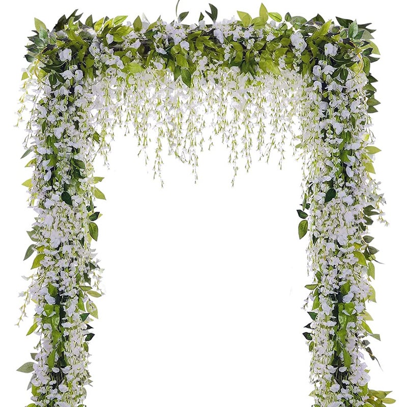 SLanC Wisteria Garland Artificial Flowers Wisteria Vine  5Pcs Total 33ft Fake Wisteria Hanging Flower