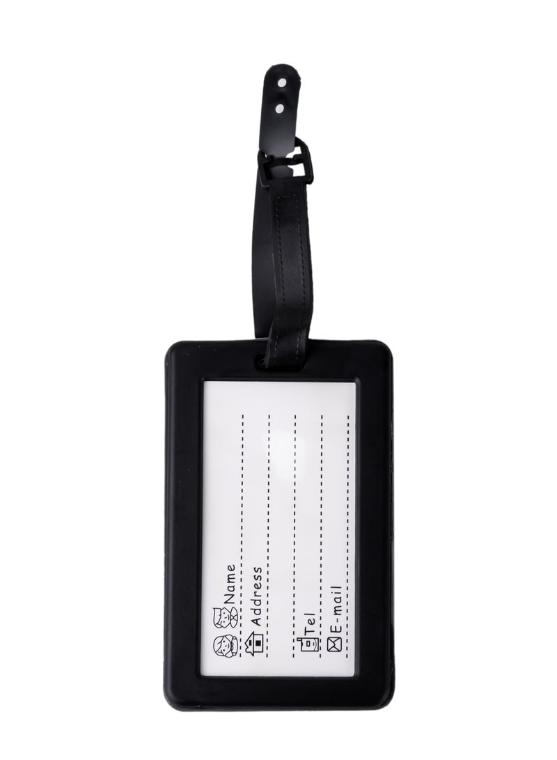 Cuisine Art Luggage Tag with Name ID Card, Personalized Identifier ID Labels, Flexible PVC Travel Tags, Secure Travel Luggage Labels for Baggage Identity, Suitcase Tag - "WORLD Traveler" Text Design 3-Piece Set - Image 4