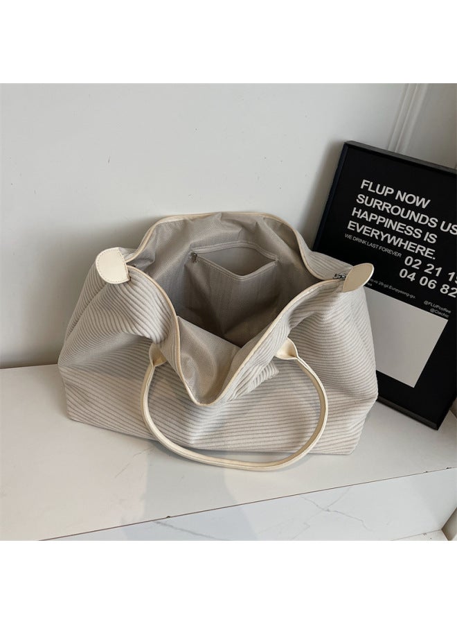 Commuter Travel Large Capacity Luggage Bag Women's 2024 Winter All-match Fashion Travel Bag Lightweight Shoulder Bag-Color:Gray-Size:Standard - Image 5