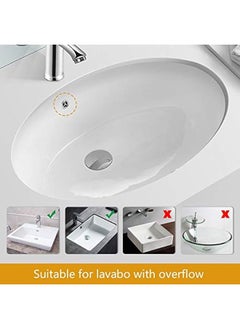 Starwell M20502 Pop Up Sink Plug Replacement, Basin Waste, Slotted Click Clack Waste with Overflow, Bathroom Sink Plug, 1/4" BSP, Chrome  - Image 3