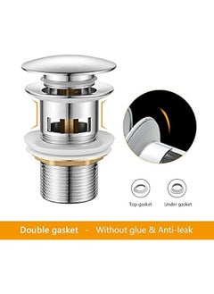 Starwell M20502 Pop Up Sink Plug Replacement, Basin Waste, Slotted Click Clack Waste with Overflow, Bathroom Sink Plug, 1/4" BSP, Chrome  - Image 5