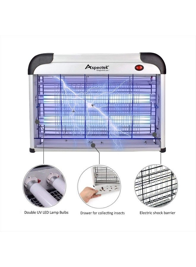 Aspectek Powerful 20W Electronic Indoor Insect Killer, Bug Zapper, Fly Zapper, Mosquito Killer-Indoor Use Including Free 2 PACK Replacement Bulbs - Image 3