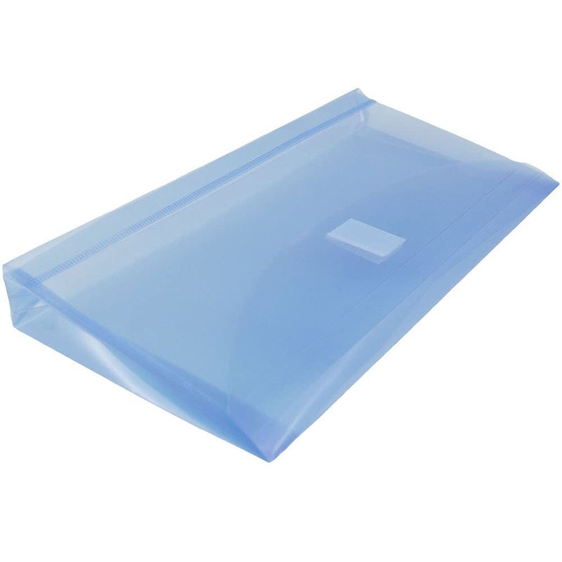 JAM PAPER Plastic Expansion Envelopes with Hook & Loop Closure - #10 Booklet Wallet - 5 1/4 x 10 with 1 Inch Expansion - Blue - 12/Pack - Image 4