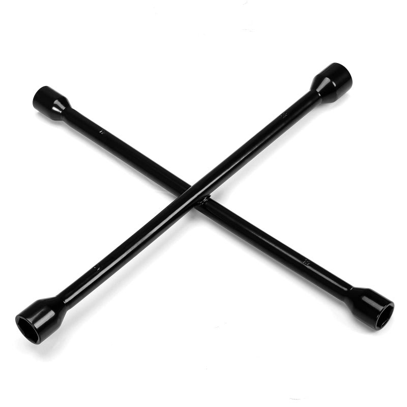 BIG RED ATRX31101-14F 14" Heavy-Duty Cross Lug Wrench | 11/16", 3/4", 13/16", 7/8" | SAE & Metric Lug Nut Remover/Installer for Tire Changing, Black - Image 1