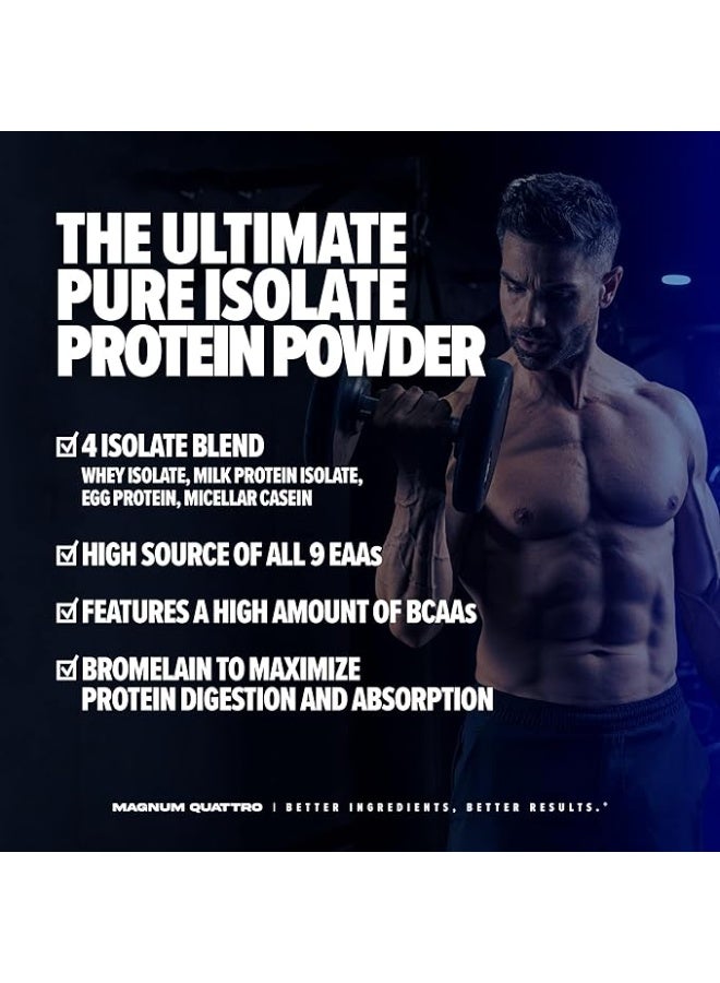 Magnum QUATTRO Magnum Nutraceuticals Whey Protein Powder, Toasted Cinnamon Cereal 2lb – Premium Protein Isolate Blend for Muscle Growth & Recovery - Image 4