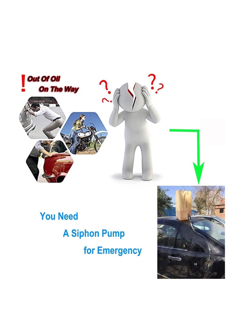 Captaintech Car Fuel Tank Sucker Gasoline Absorber, Car Fuel Transfer Pump, Gasoline Siphone Hose, Car Fuel Transfer, Newest Siphon Hand Pump, for Gas Gasoline Petrol Diesel Oil Liquid Water Fish Tank - Image 3