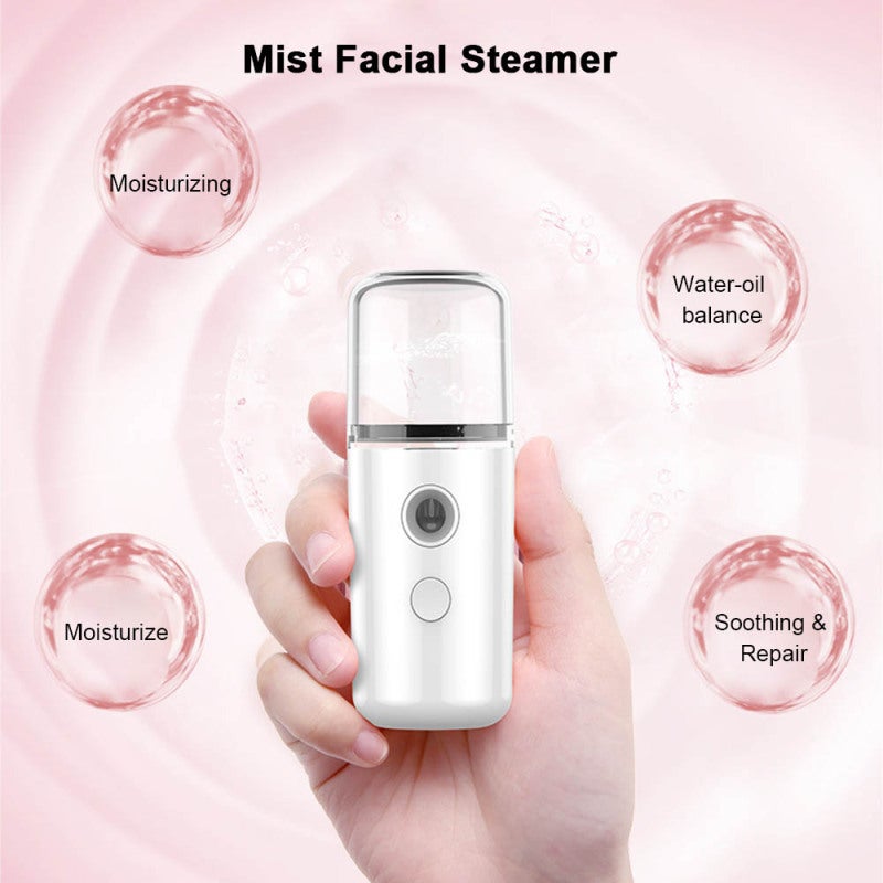 Hydrating Mist: 30ml White Portable Sprayer - Nano Atomization Deep Hydration for Travel Skincare On-the-go Use - Image 3