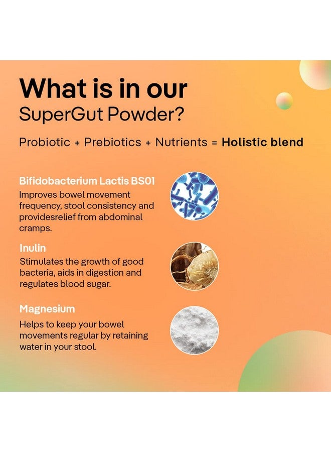 The Good Bug Smooth Move SuperGut Powder|1 Billion CFU of Clinically Proven Strains| Pre + Probiotic + Nutrients|Eases Constipation|Helps Regularise Bowel Movements|30 Days Pack, 30 grams - Image 3