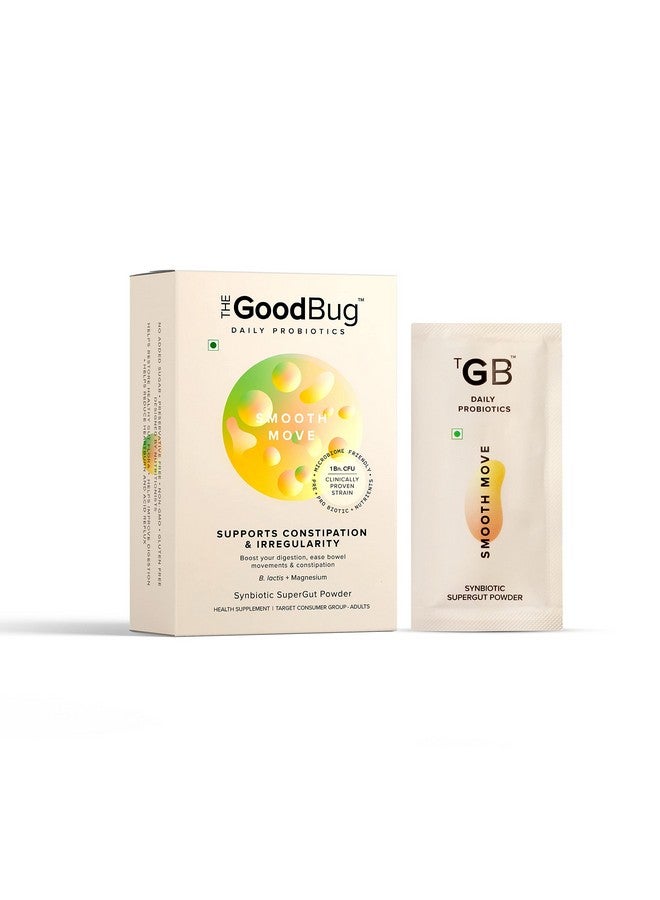 The Good Bug Smooth Move SuperGut Powder|1 Billion CFU of Clinically Proven Strains| Pre + Probiotic + Nutrients|Eases Constipation|Helps Regularise Bowel Movements|30 Days Pack, 30 grams - Image 1