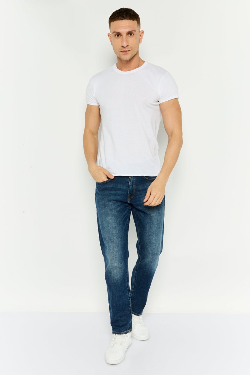 GAP Men Slim Fit Washed Stretchable Jeans, Navy - Image 4