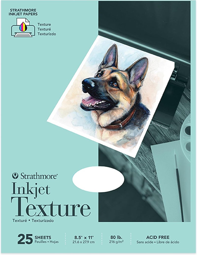 Strathmore Textured Inkjet Paper, 8.5" x 11", 25 Sheets, White - Image 1