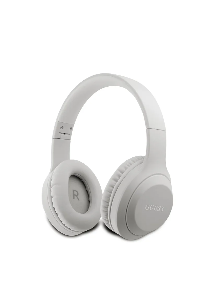 GUESS Headphones with Classic Printed Logo / Powerful Bass Balanced Treble / High Quality Comfort Cushion / Voice Assistant Hands Free Calling / USB Type-C Connecting - Silver