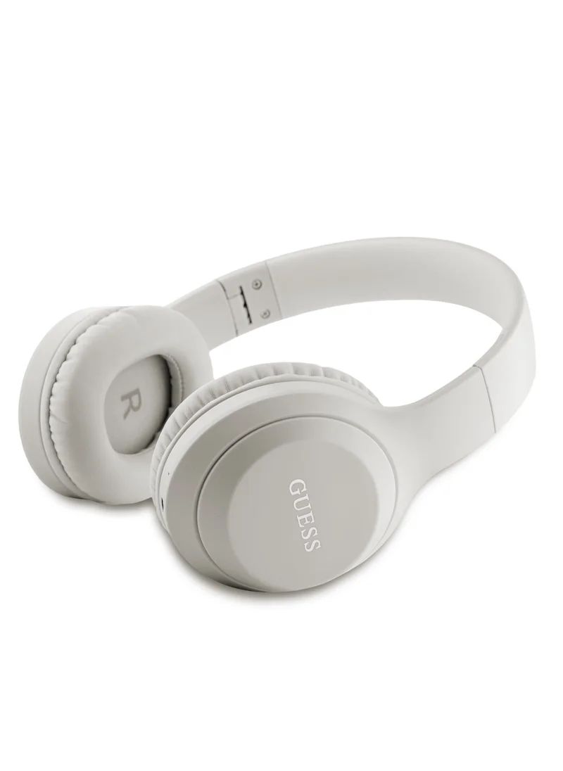 GUESS Headphones with Classic Printed Logo / Powerful Bass Balanced Treble / High Quality Comfort Cushion / Voice Assistant Hands Free Calling / USB Type-C Connecting - Silver