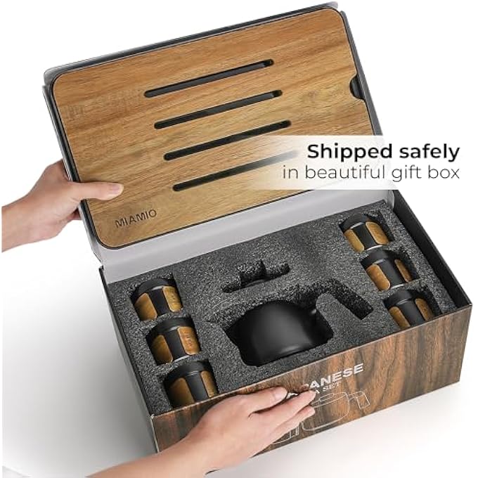 rayihni JapaneseChinese Tea Set 6 X 100 MlAsian Tea Pot 620 Ml With Tea Infuser Traditional Japanese Tea Cups Set For Tea LoversMenWomen Black - Image 4