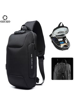 OZUKO Chest Bag, Shoulder Bag,Anti-Theft Sling Bag, Men and Women Shoulder Bags with USB Charging Port Crossover Backpack Daypacks for Travel Hiking Multiple Pockets,Ramadan Gift, Eid al-Fitr Gift For Men  - Image 1