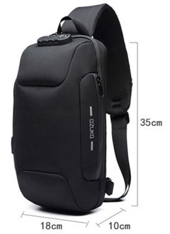 OZUKO Chest Bag, Shoulder Bag,Anti-Theft Sling Bag, Men and Women Shoulder Bags with USB Charging Port Crossover Backpack Daypacks for Travel Hiking Multiple Pockets,Ramadan Gift, Eid al-Fitr Gift For Men  - Image 3