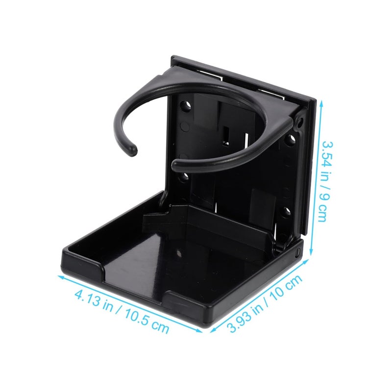 Folding Car Cup Holder Coaster Set Universal Vehicle Accessory Black - Image 3