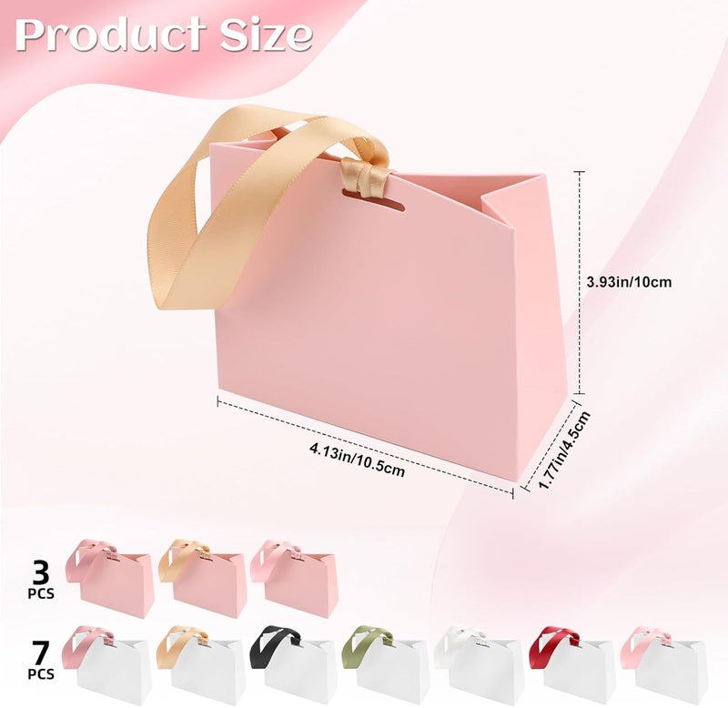 Small Gift Bags, Mini Paper Bags for Birthday Party, Wedding, Christmas, 11.5x10x4.5cm, Jewelry Favor Pouches, Gift Packaging, 10 Pcs - Image 2
