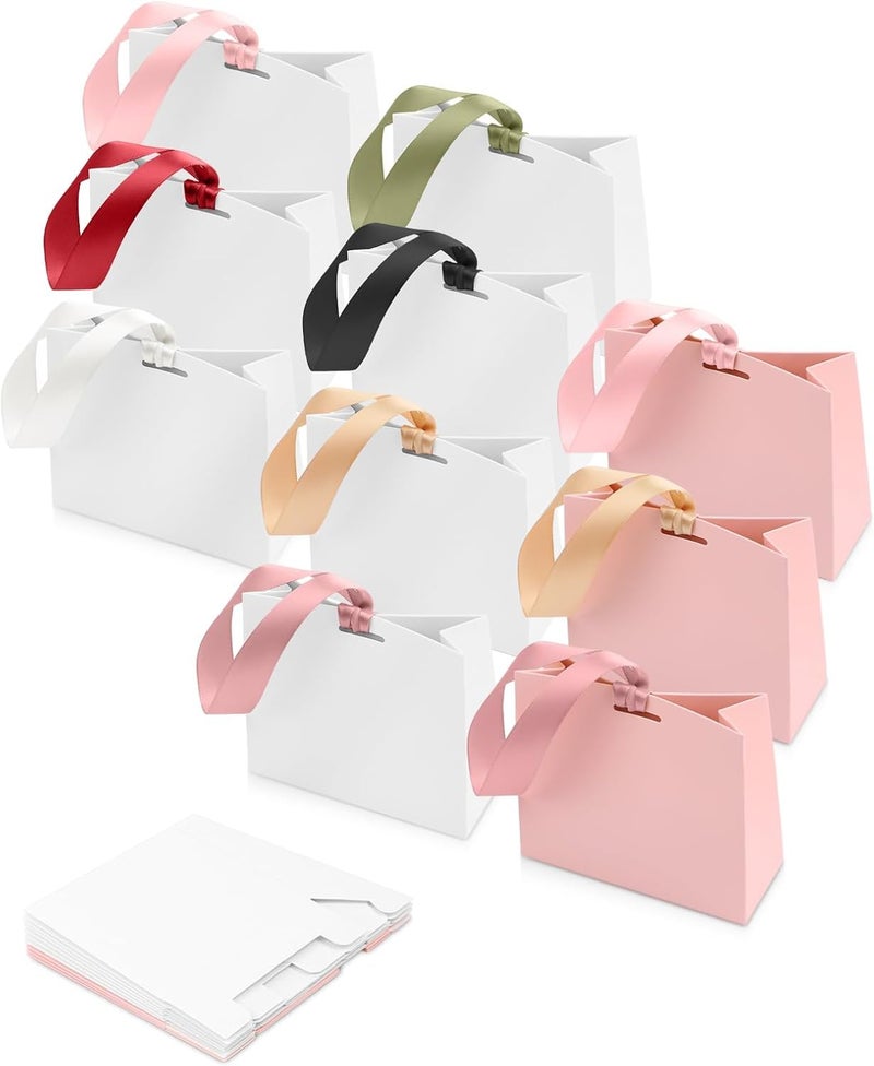 Small Gift Bags, Mini Paper Bags for Birthday Party, Wedding, Christmas, 11.5x10x4.5cm, Jewelry Favor Pouches, Gift Packaging, 10 Pcs - Image 1