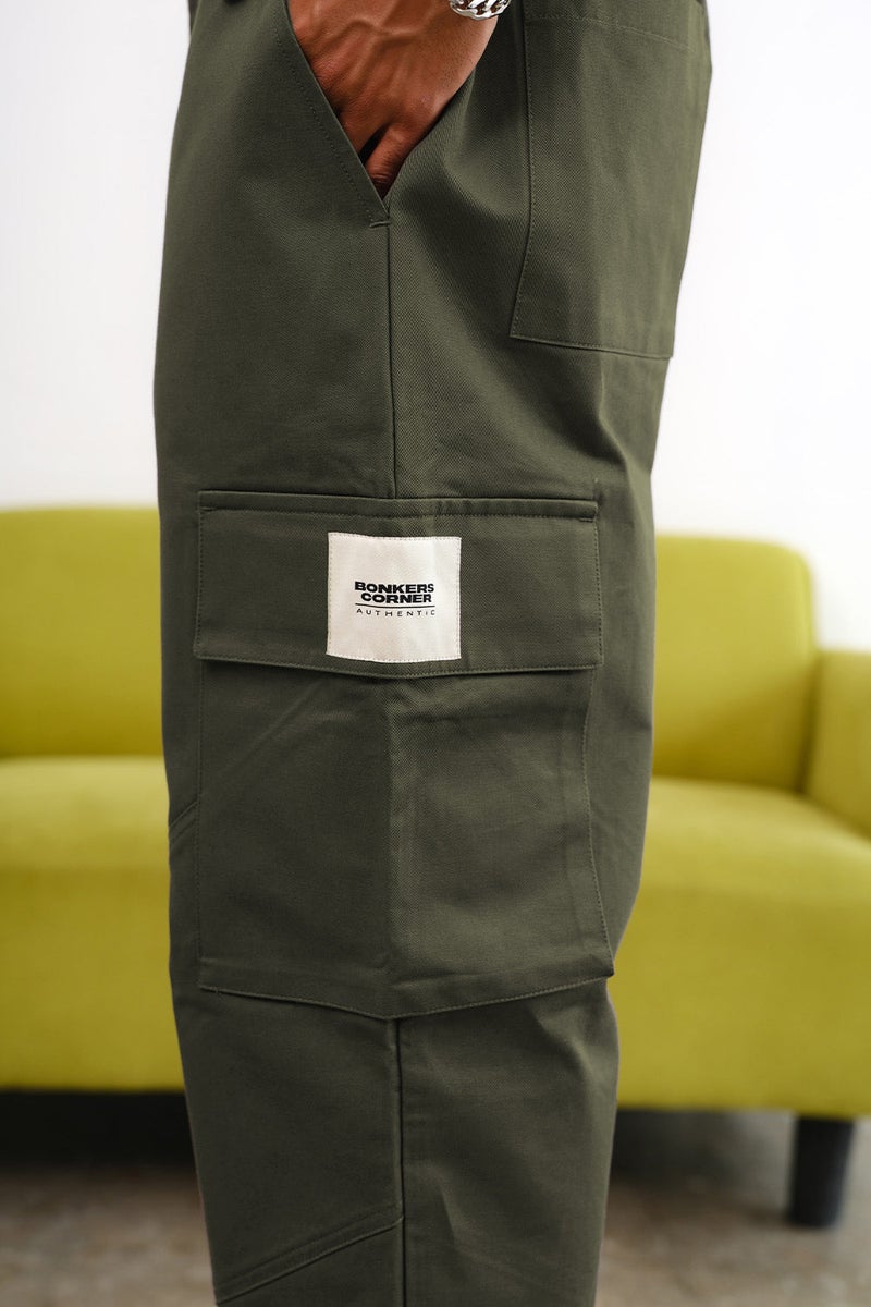 Bonkers Corner Olive Cargo With Utility Pockets for Men's - Image 4