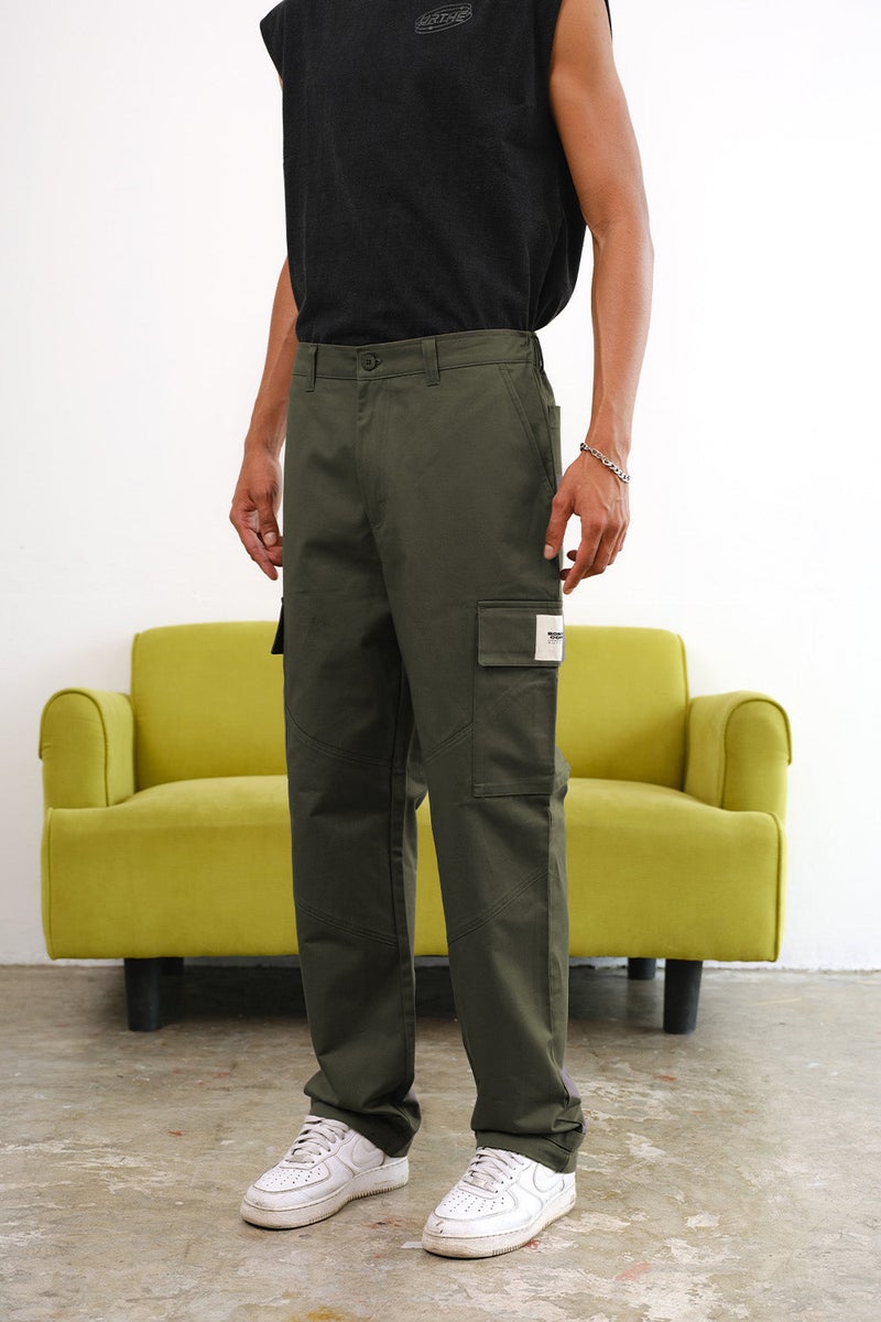 Bonkers Corner Olive Cargo With Utility Pockets for Men's - Image 5