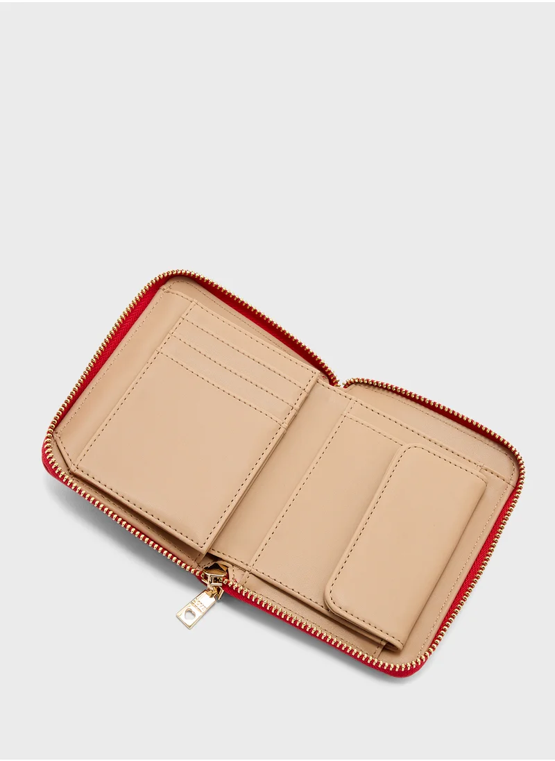 Love Moschino Logo Detailed Zip Over Wallet