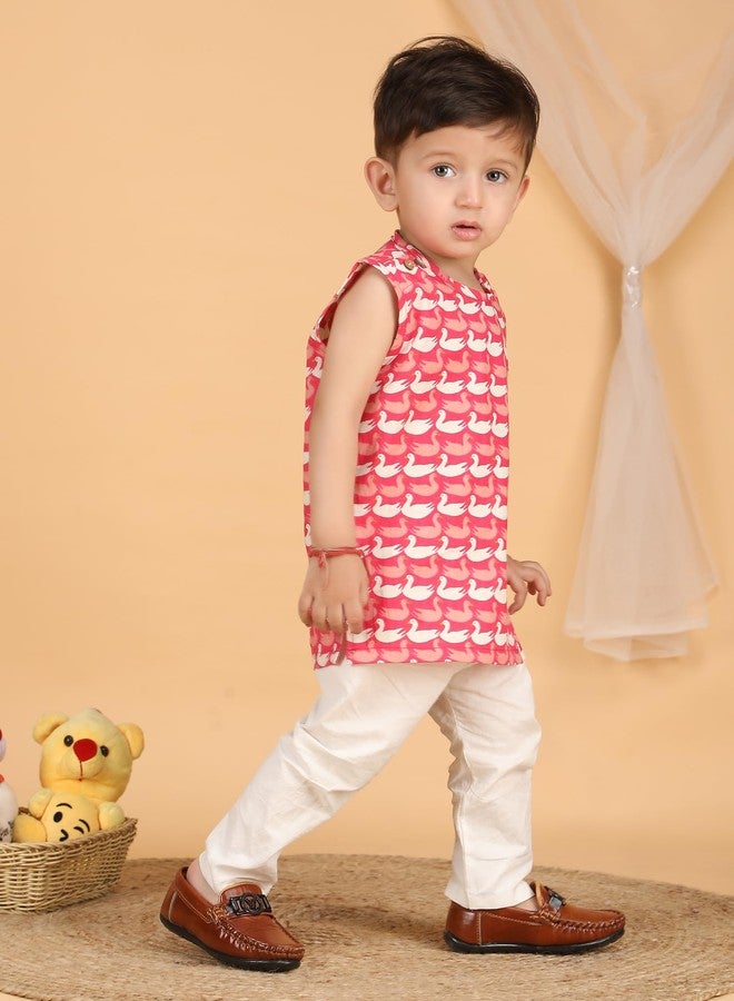 POLKA TOTS Baby Jhabla & Pant Set | 100% Cotton | Sleeveless Printed Top + Soft Bottom | Unisex Outfit for New Born, & Toddlers, 9-12 M - Image 5