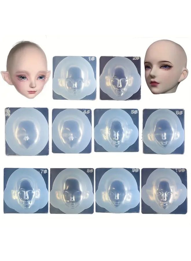 7 Model DIY BJD Doll Face Silicone Mold Kit For Soft Clay Crafting 10 Unique Styles - Image 1