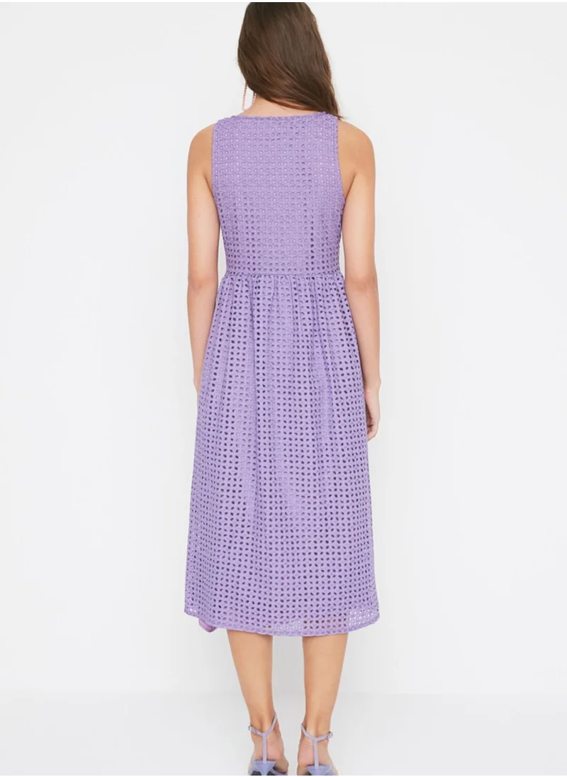 trendyol Broidered Button Detail Dress