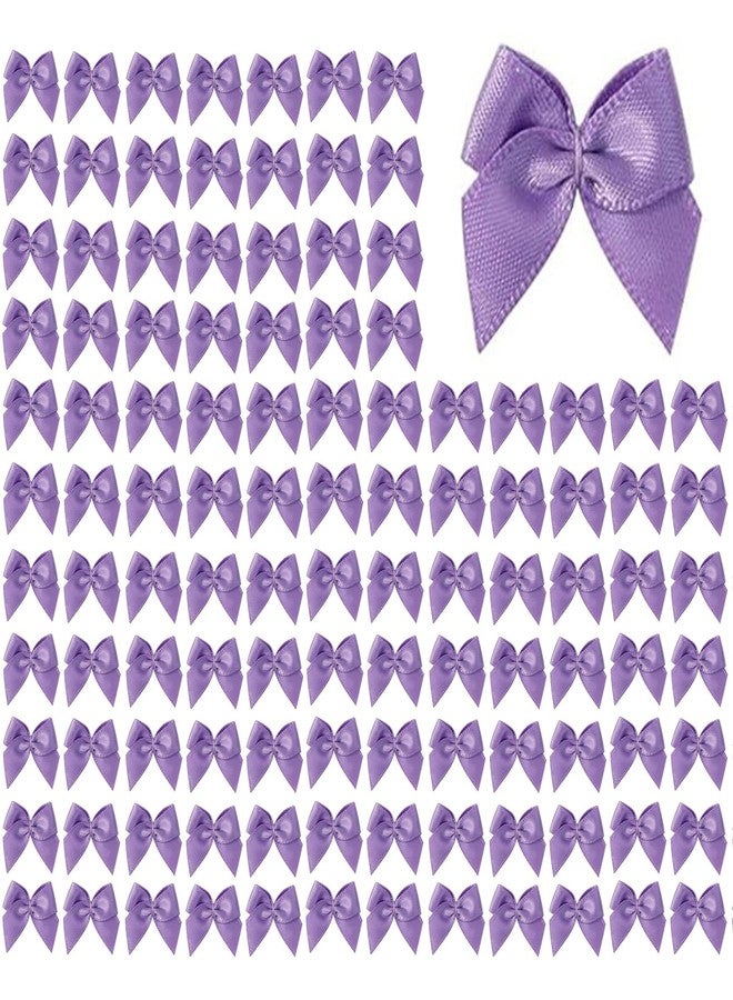 SHENIAFC 100 Pcs Mini Bows, 1 Inch Satin Ribbon Bows for Crafts, DIY Sewing, Wedding, Party Decorations, Gift Wrapping, Hair Accessories & Appliques (Lilac - Image 1