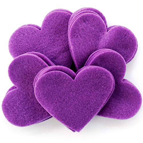 Playfully Ever After 3 Inch 28pc Felt Hearts (Purple) - Image 1