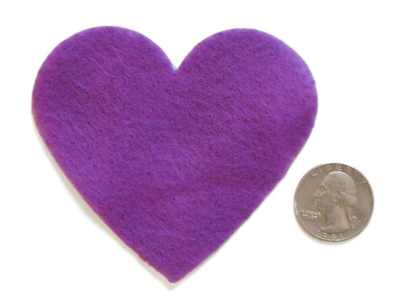 Playfully Ever After 3 Inch 28pc Felt Hearts (Purple) - Image 3