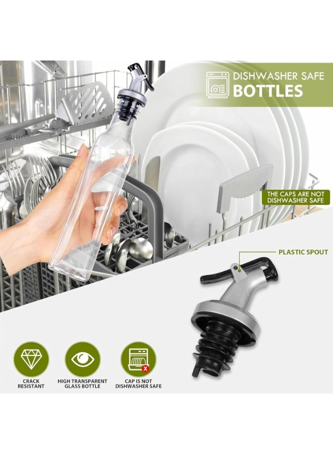 Cuisine Art 2-Piece Oil Dispenser Bottles Set, 500ml Glass Olive Oil and Vinegar Dispenser Bottles for Kitchen and Dining - Image 5