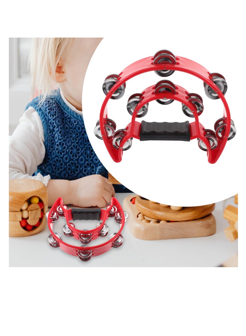 Double Row Metal Jingles Tambourine, Half-Moon Design, Percussion Instrument  - Image 5