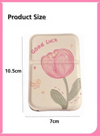 Pocket Mirror, Portable Folding Makeup Mirror, Compact Adjustable Small Mirror with Stand for Quick Touch-ups, Travel Handheld Mirror for Women Girls, Mini Mirror Great for Home, Office, Camping (Beige) - view 2