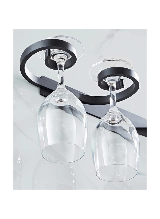 Wall Mounted Stemware Holder Under Cabinet Wine Glass Rack Glasses Storage Hanger Organizer for Bar Kitchen Aluminum Alloy Black (Size : 1)  - Image 4