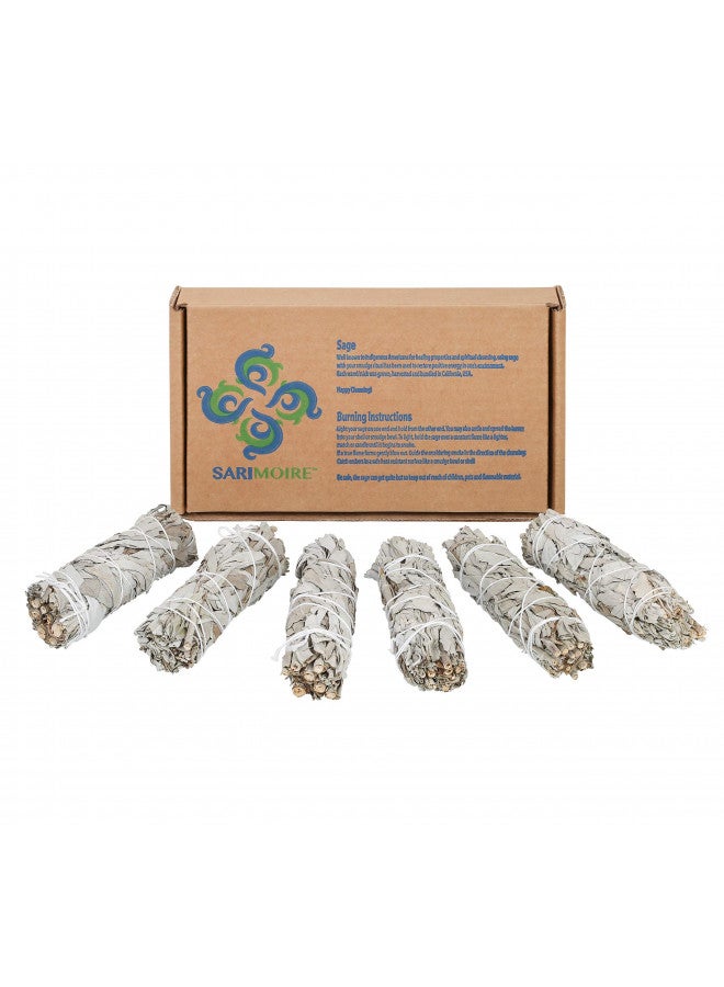 Sarimoire White Sage Smudge Sticks - 6-4" Sage Bundles - Perfect Sage Smudge Stick Smudging Kit Replenishment - Image 4