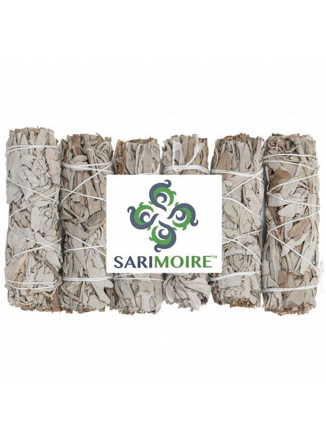Sarimoire White Sage Smudge Sticks - 6-4" Sage Bundles - Perfect Sage Smudge Stick Smudging Kit Replenishment - Image 3