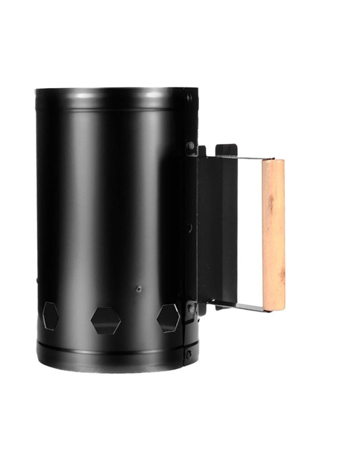Home Care مدخنة إشعال النار - تصميم مدخل الرياح لمدخنة الفحم للشواء، الشواء والتخييم بالسيارة (أسود) | إشعال سريع، بناء معدني متين، سهل الاستخدام في الهواء الطلق - Image 1