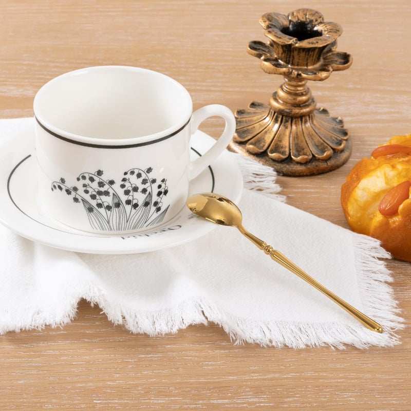 LINXTAR Handmade Cloth Napkins with Fringe 10 Pack 17x17 Thick Cotton Linen Napkins Soft Versatile Dinner Table Napkins for Parties Weddings Everyday Use  Ivory - Image 4