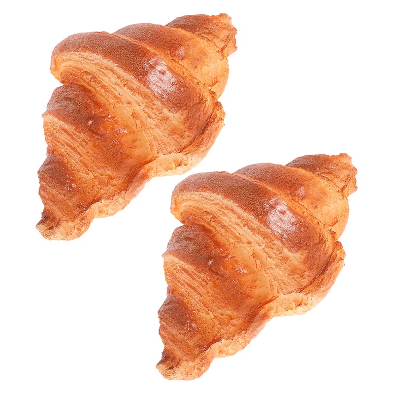 4 pcs Artificial Croissant Rolls: Realistic Croissant Bread Fake PU Faux Bread Model Photo Props for Kitchen Bakery Display Table Decoration - Image 4