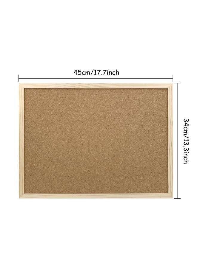 GDMINLO Cork Board Bulletin Board, 17.7"X 13.3" pin Boards for Walls, Oak Wood Finish Frame, Wall Mounted Cork Board for Office Home and School(Pins, Eye Bolts, gaskets, Screws) - Image 2